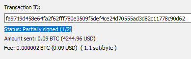 partially signed transaction