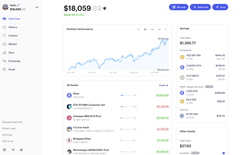 zerion defi tracker