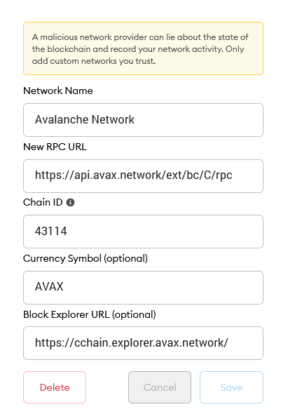 avalanche network rpc