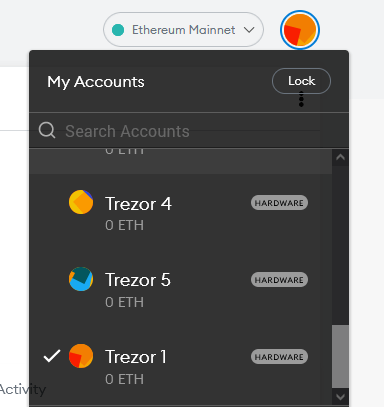 trezor accounts metamask