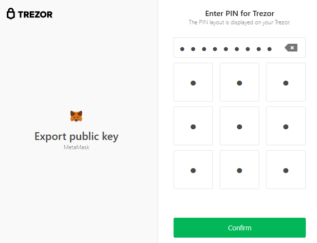 trezor pin metamask