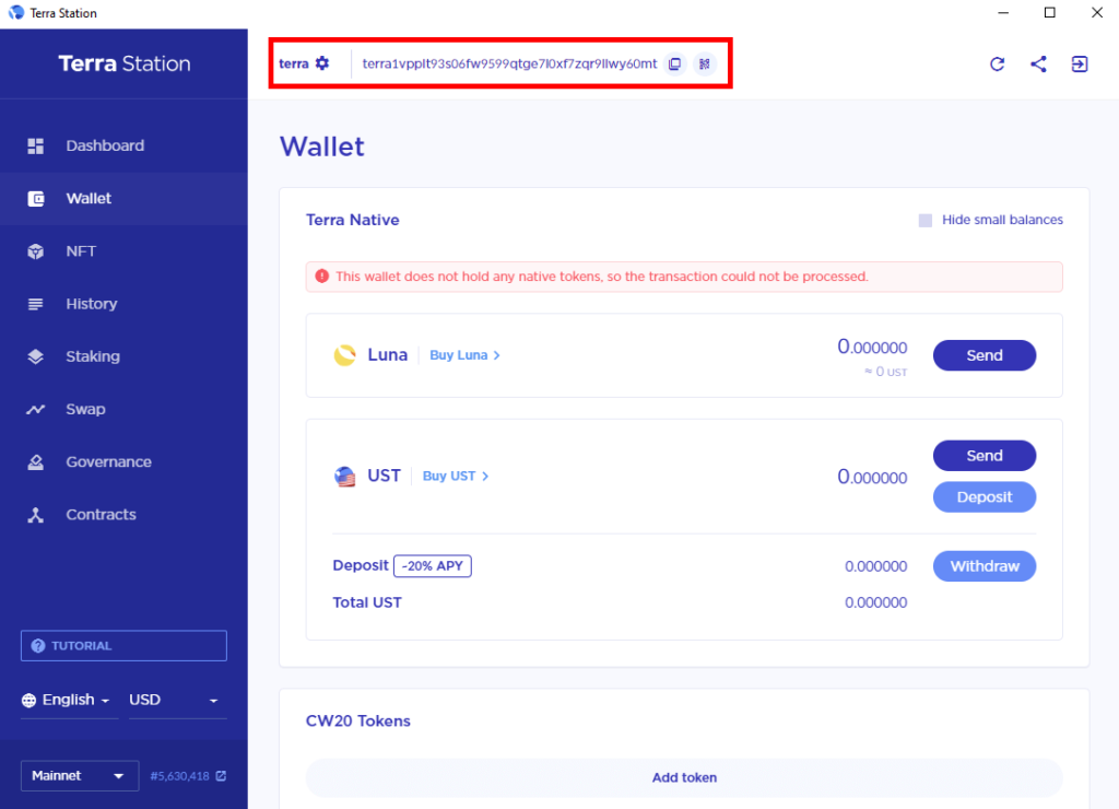 Terra LUNA wallet Setup Terra Station to stake LUNA & earn interest