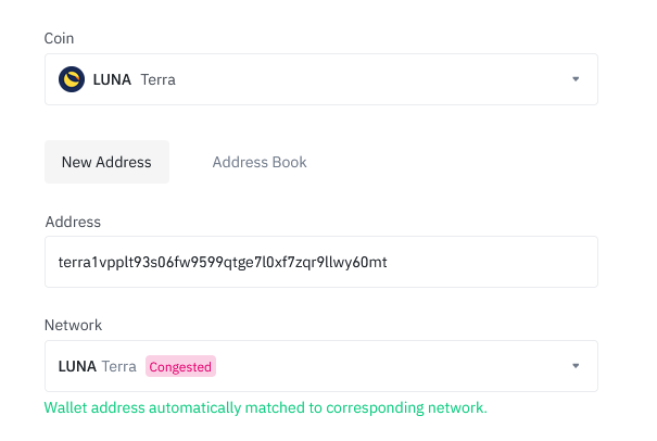 binance luna withdrawal