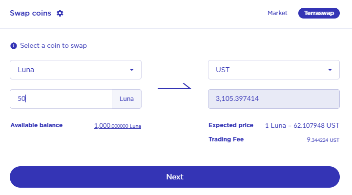 swap luna tokens