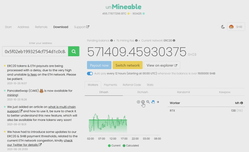 unmineable payouts