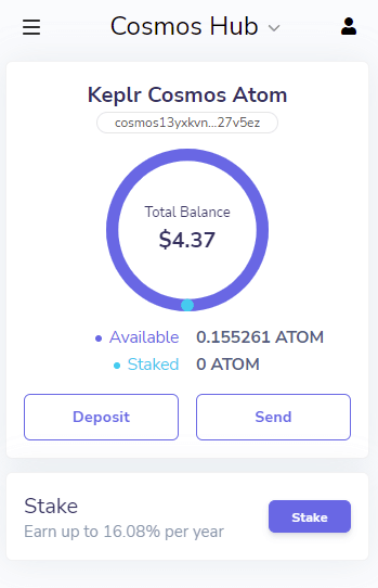 cosmos atom balance