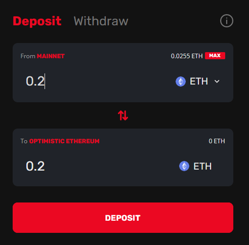 deposit eth ovm