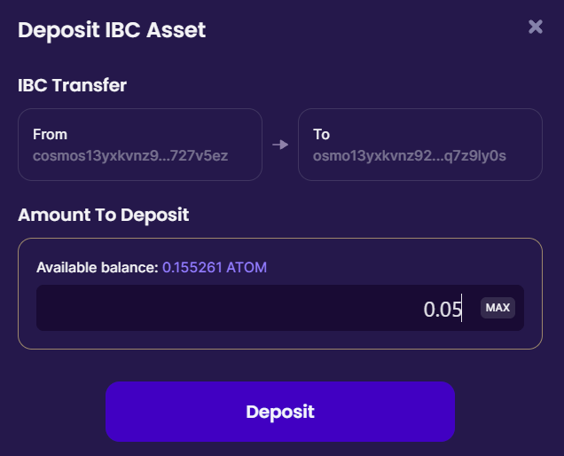 ibc transfer atom