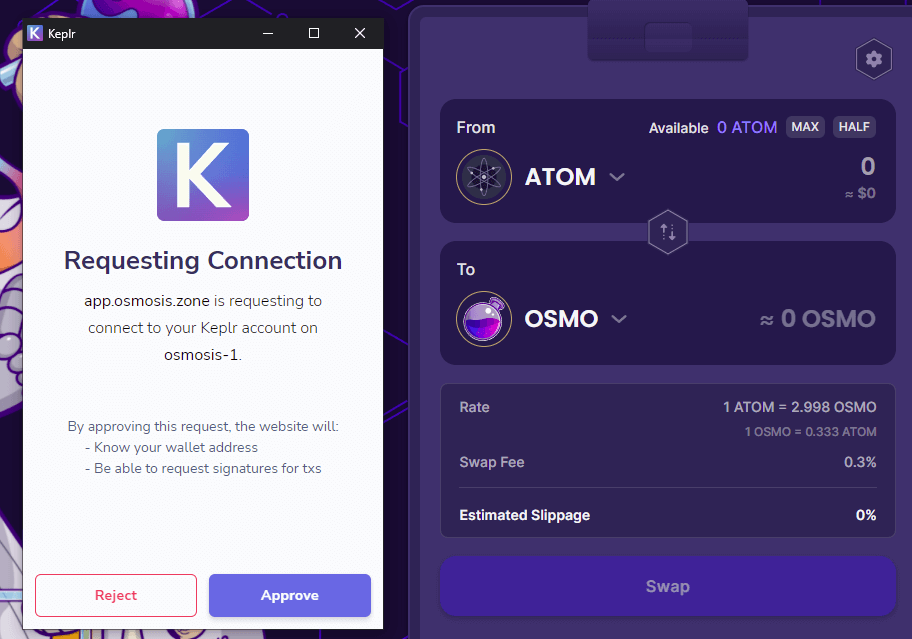 osmosis keplr atom