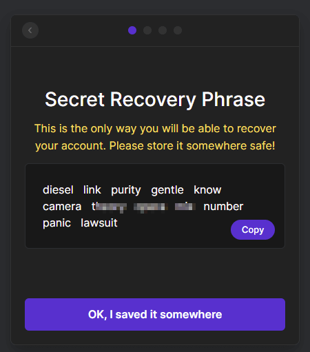 secret recovery phrase solana