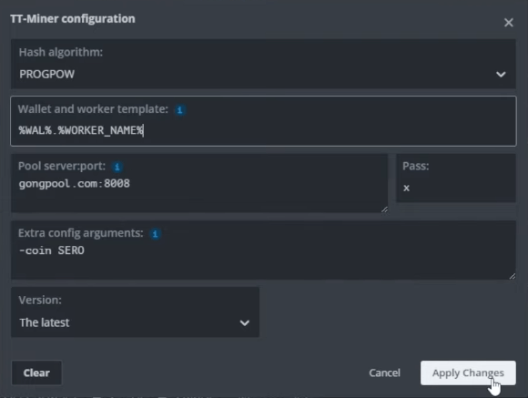 miner config hive os