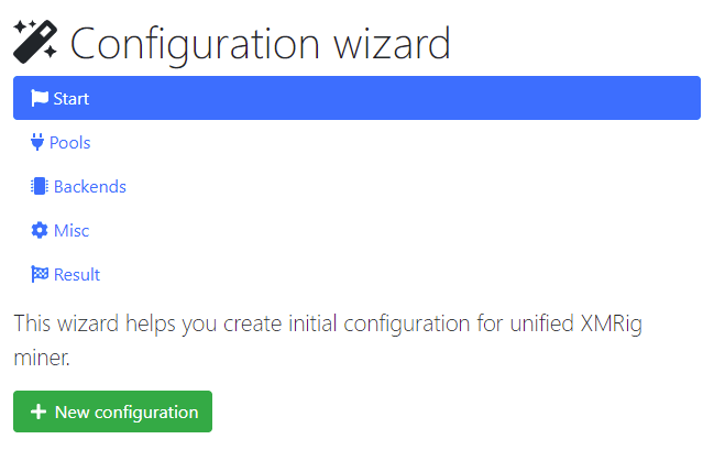 xmrig config wizard