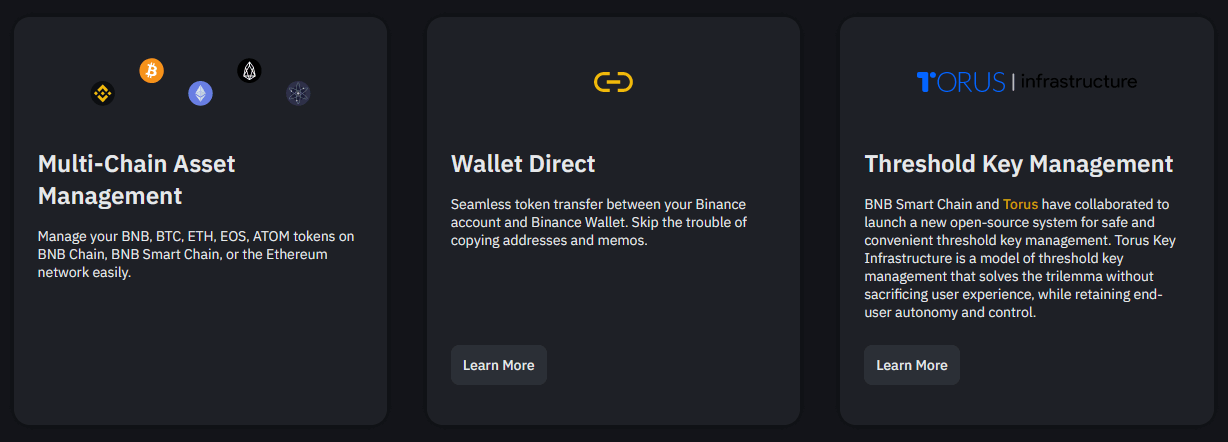 bnb wallet features