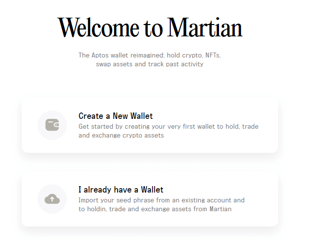 martian wallet setup