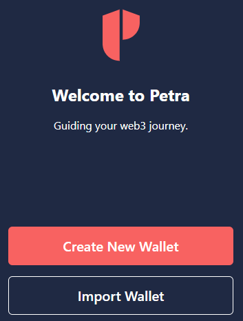 petra wallet setup