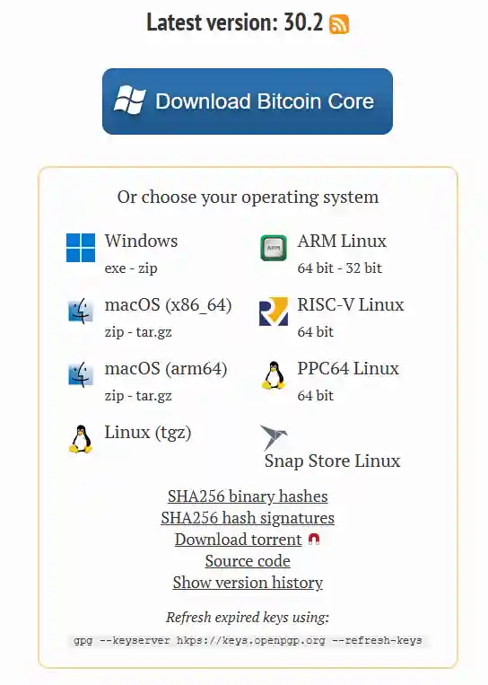 bitcoin core 30.2 latest