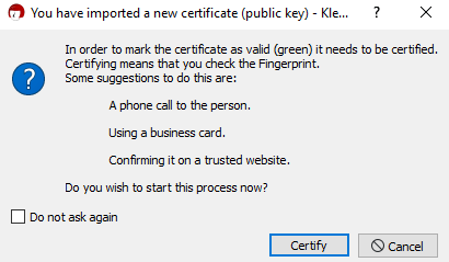 certify new certificate